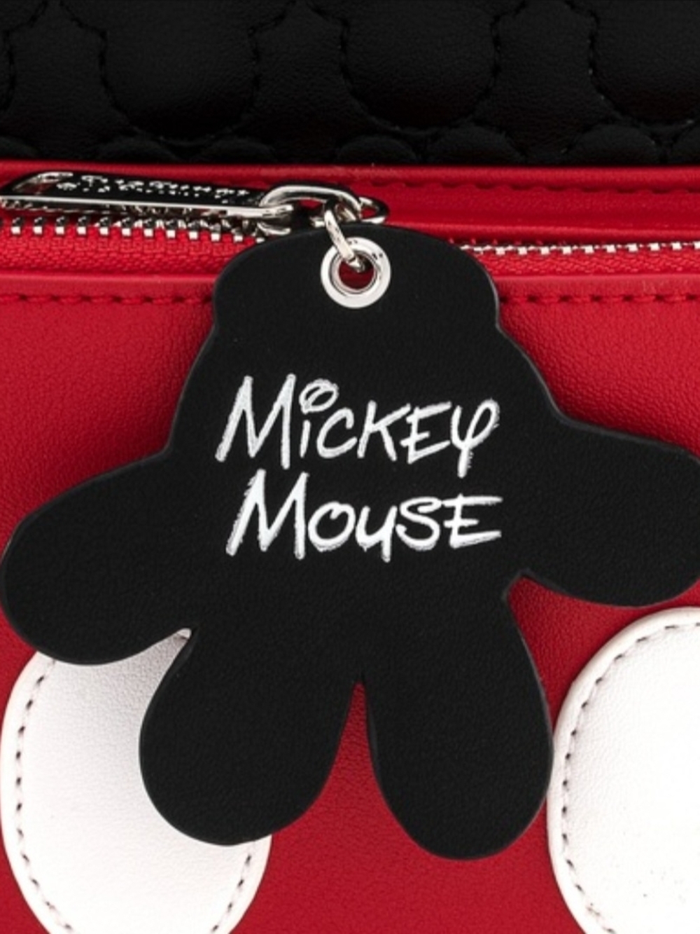 Loungefly Black, Red & White Mickey Mouse Kids Mini Quilted Backpack - Picture 4 of 7